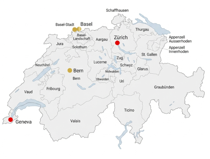Map of Switzerland
